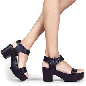 NEW J. Adams Encore Vegan Leather Platform Sandals